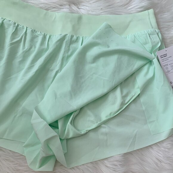 ATHLETA Fast Route Run Short in Neon Lime Sz LARGE - Picture 2 of 4